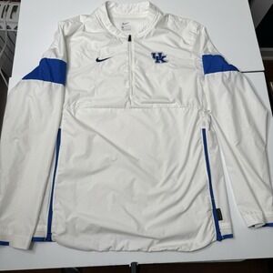 Nike Kentucky Wildcats Windbreaker Jacket Mens small White 1/4 Zip